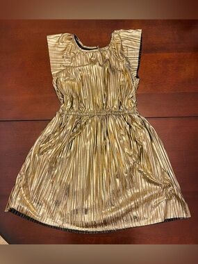 Oshkosh Metallic Gold Pleated Girls' Dress size 12/12A
